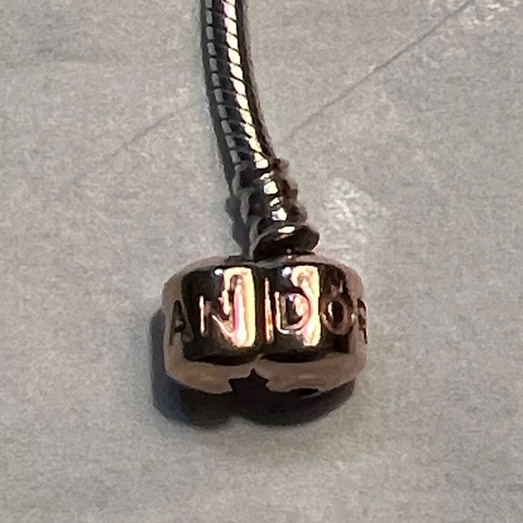 Pandora Rose Gold Snap Clasp and sterling silver bracelet 7.5” - Picture 4 of 11